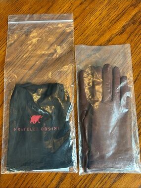 Fratelli Orsini Brown Italian Lambskin Leather Gloves- women’s 8.5